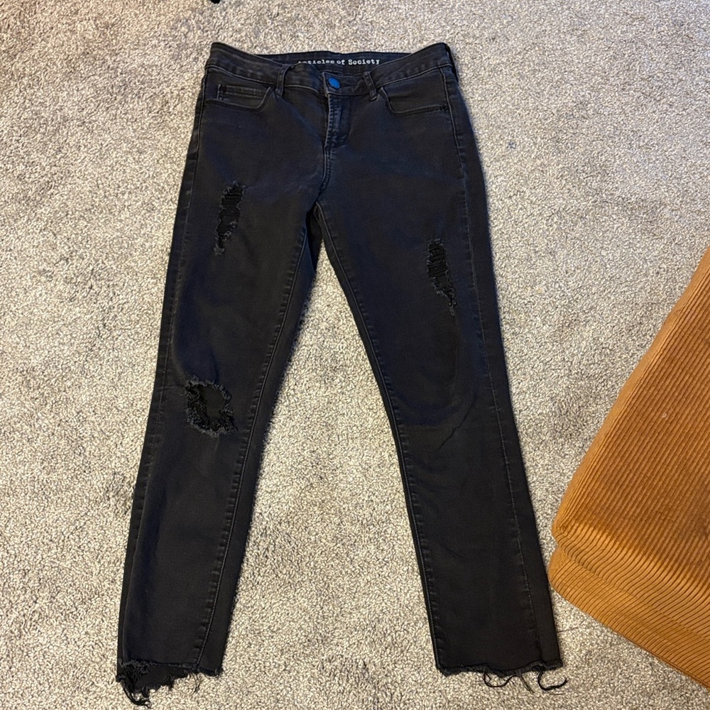 Articles of society Distressed Black Skinny Jeans